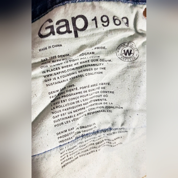 GAP 1969 Indigo Destructed/Repaired Stretch Slim Fit Jeans - 36x32 - Picture 5 of 14